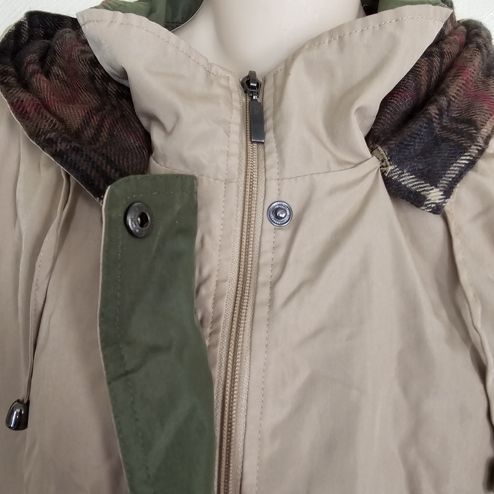 Vintage Blair Khaki Jacket With Removable Wool Interior Size Womens Large Petite - Picture 6 of 15